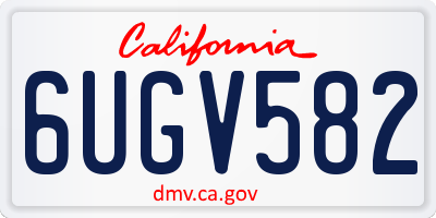 CA license plate 6UGV582
