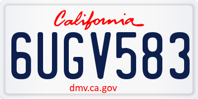 CA license plate 6UGV583