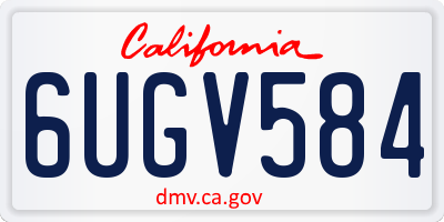 CA license plate 6UGV584