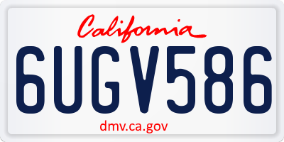 CA license plate 6UGV586
