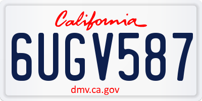 CA license plate 6UGV587
