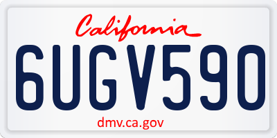 CA license plate 6UGV590