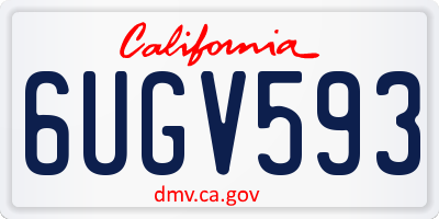 CA license plate 6UGV593