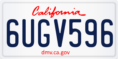 CA license plate 6UGV596
