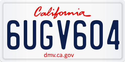 CA license plate 6UGV604
