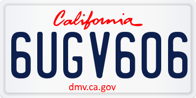 CA license plate 6UGV606