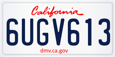 CA license plate 6UGV613