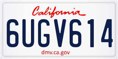 CA license plate 6UGV614