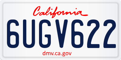 CA license plate 6UGV622