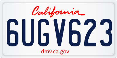 CA license plate 6UGV623