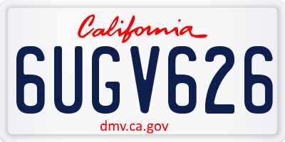 CA license plate 6UGV626