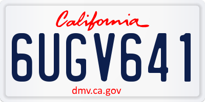 CA license plate 6UGV641