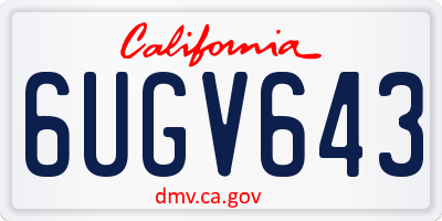 CA license plate 6UGV643
