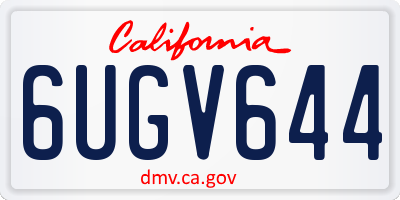 CA license plate 6UGV644