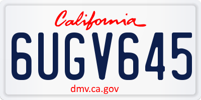 CA license plate 6UGV645