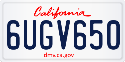 CA license plate 6UGV650