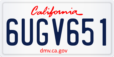 CA license plate 6UGV651