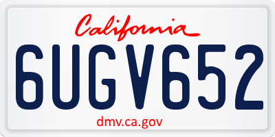 CA license plate 6UGV652