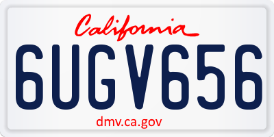 CA license plate 6UGV656