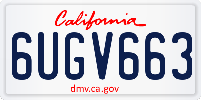 CA license plate 6UGV663