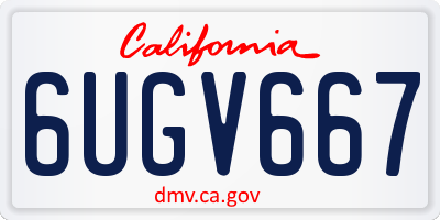 CA license plate 6UGV667