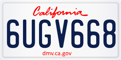 CA license plate 6UGV668