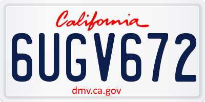 CA license plate 6UGV672