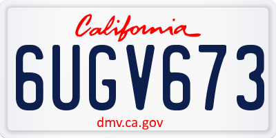 CA license plate 6UGV673