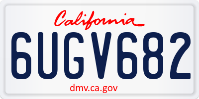 CA license plate 6UGV682