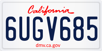 CA license plate 6UGV685