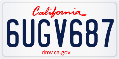 CA license plate 6UGV687