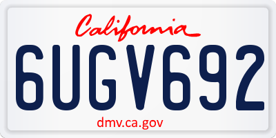 CA license plate 6UGV692