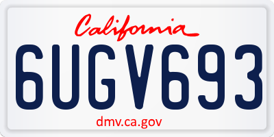CA license plate 6UGV693