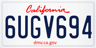 CA license plate 6UGV694