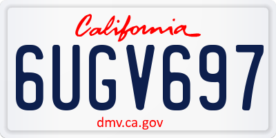 CA license plate 6UGV697