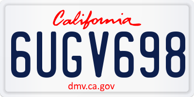 CA license plate 6UGV698