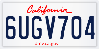 CA license plate 6UGV704