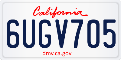 CA license plate 6UGV705
