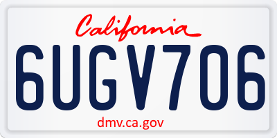 CA license plate 6UGV706