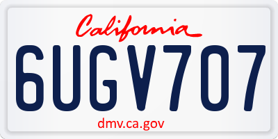 CA license plate 6UGV707