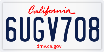 CA license plate 6UGV708