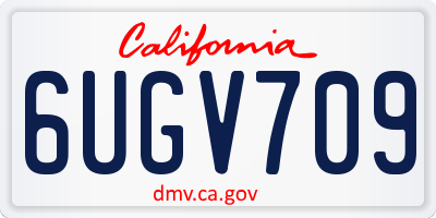 CA license plate 6UGV709