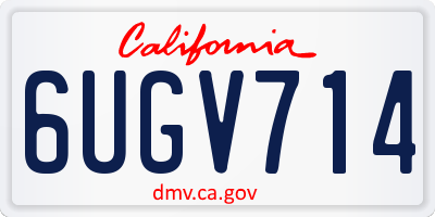 CA license plate 6UGV714