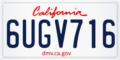 CA license plate 6UGV716