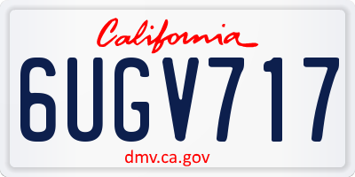 CA license plate 6UGV717