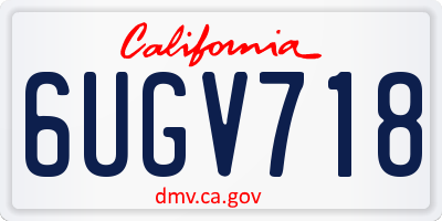CA license plate 6UGV718