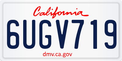 CA license plate 6UGV719