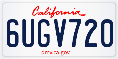 CA license plate 6UGV720
