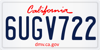 CA license plate 6UGV722
