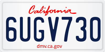 CA license plate 6UGV730